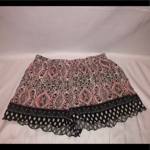 Paisley Print Pajama Shorts